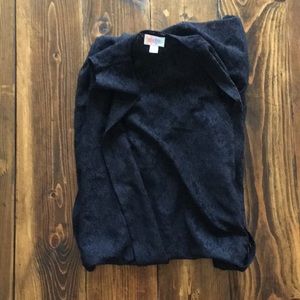 Lularoe Joy Black Lace Cardigan Vest XS EUC